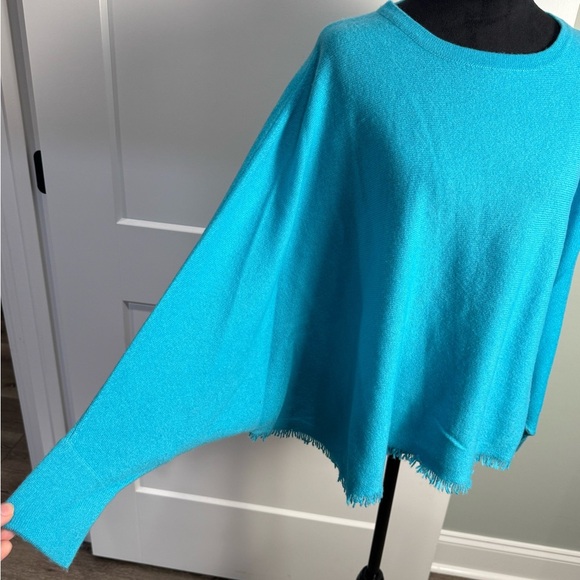 Pure amici cashmere blue cape poncho - Picture 2 of 7